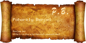 Pohorely Bercel névjegykártya
